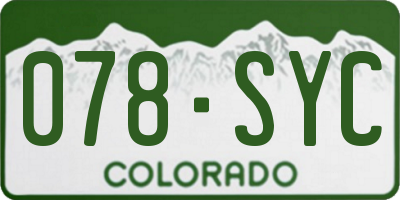 CO license plate 078SYC