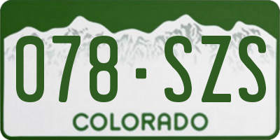 CO license plate 078SZS