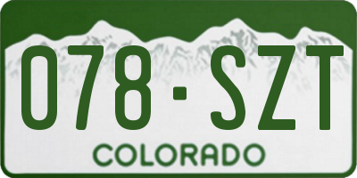 CO license plate 078SZT