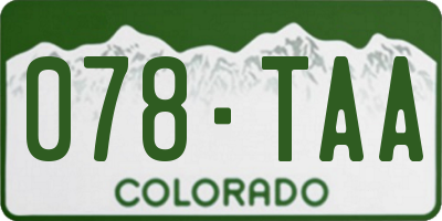 CO license plate 078TAA