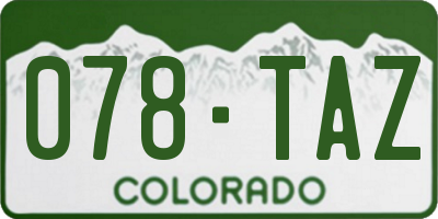 CO license plate 078TAZ