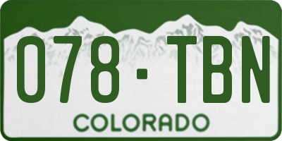 CO license plate 078TBN