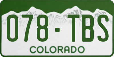 CO license plate 078TBS