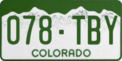 CO license plate 078TBY