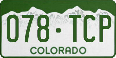 CO license plate 078TCP