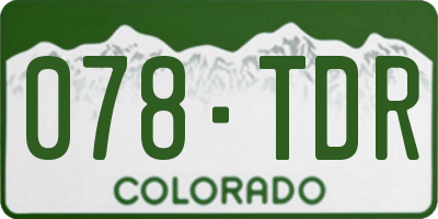 CO license plate 078TDR