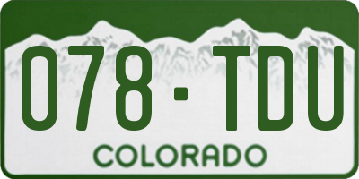 CO license plate 078TDU
