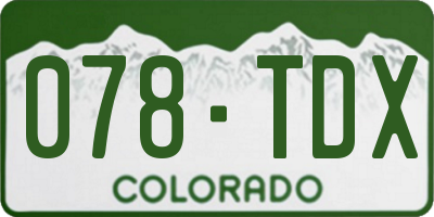 CO license plate 078TDX