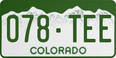 CO license plate 078TEE