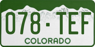 CO license plate 078TEF
