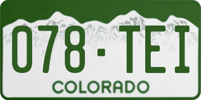 CO license plate 078TEI