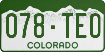 CO license plate 078TEO