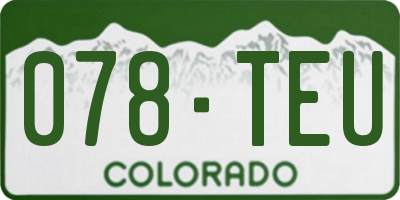CO license plate 078TEU