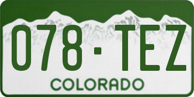CO license plate 078TEZ