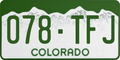 CO license plate 078TFJ