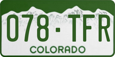 CO license plate 078TFR