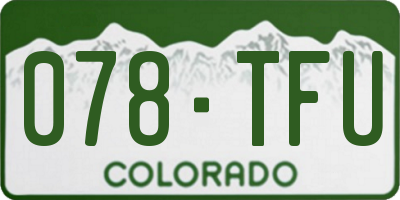 CO license plate 078TFU