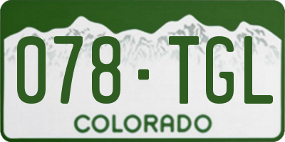 CO license plate 078TGL