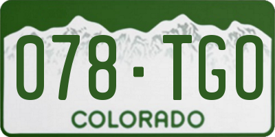 CO license plate 078TGO