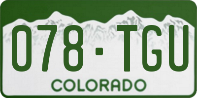 CO license plate 078TGU