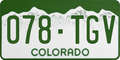 CO license plate 078TGV