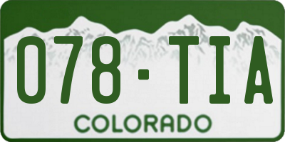 CO license plate 078TIA