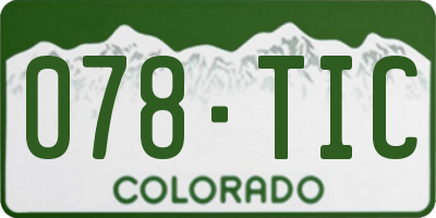 CO license plate 078TIC
