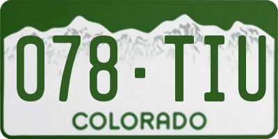CO license plate 078TIU