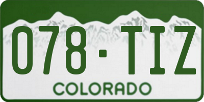 CO license plate 078TIZ