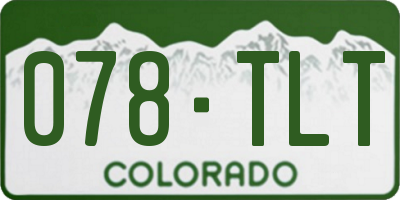 CO license plate 078TLT