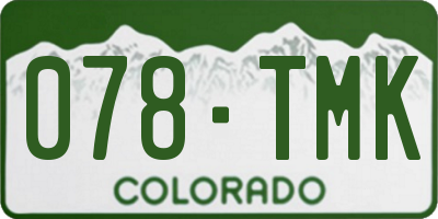 CO license plate 078TMK