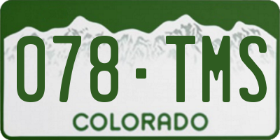 CO license plate 078TMS