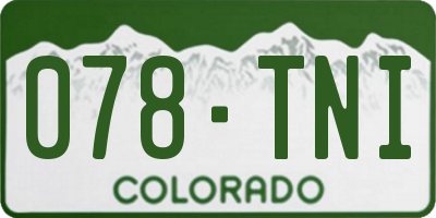 CO license plate 078TNI