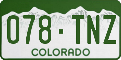 CO license plate 078TNZ