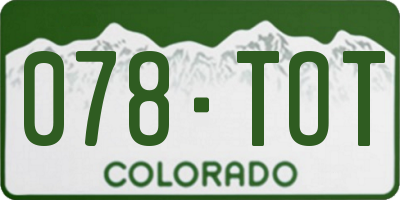 CO license plate 078TOT