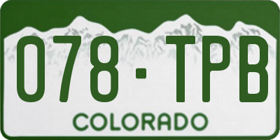 CO license plate 078TPB