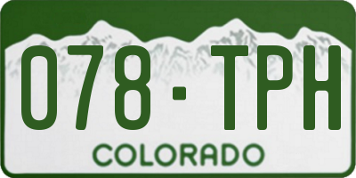 CO license plate 078TPH