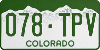 CO license plate 078TPV