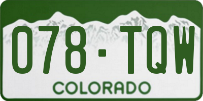 CO license plate 078TQW