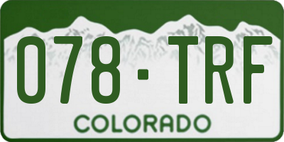 CO license plate 078TRF