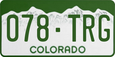 CO license plate 078TRG