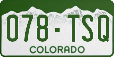 CO license plate 078TSQ