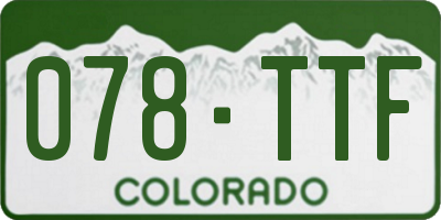 CO license plate 078TTF