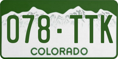 CO license plate 078TTK