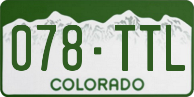 CO license plate 078TTL