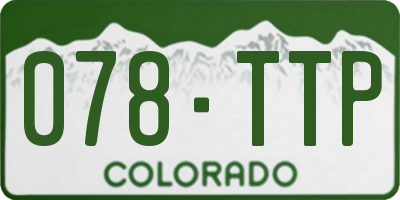 CO license plate 078TTP