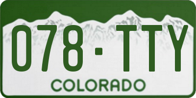 CO license plate 078TTY