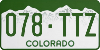 CO license plate 078TTZ