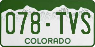 CO license plate 078TVS