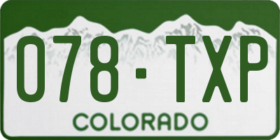 CO license plate 078TXP